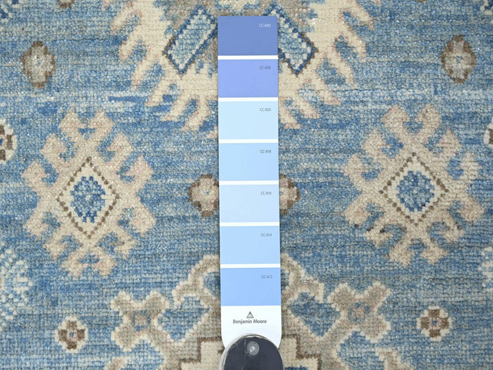 2'7" x 6'4" New Hand Knotted Blue Wool Runner Oriental Rug - MOA10221831