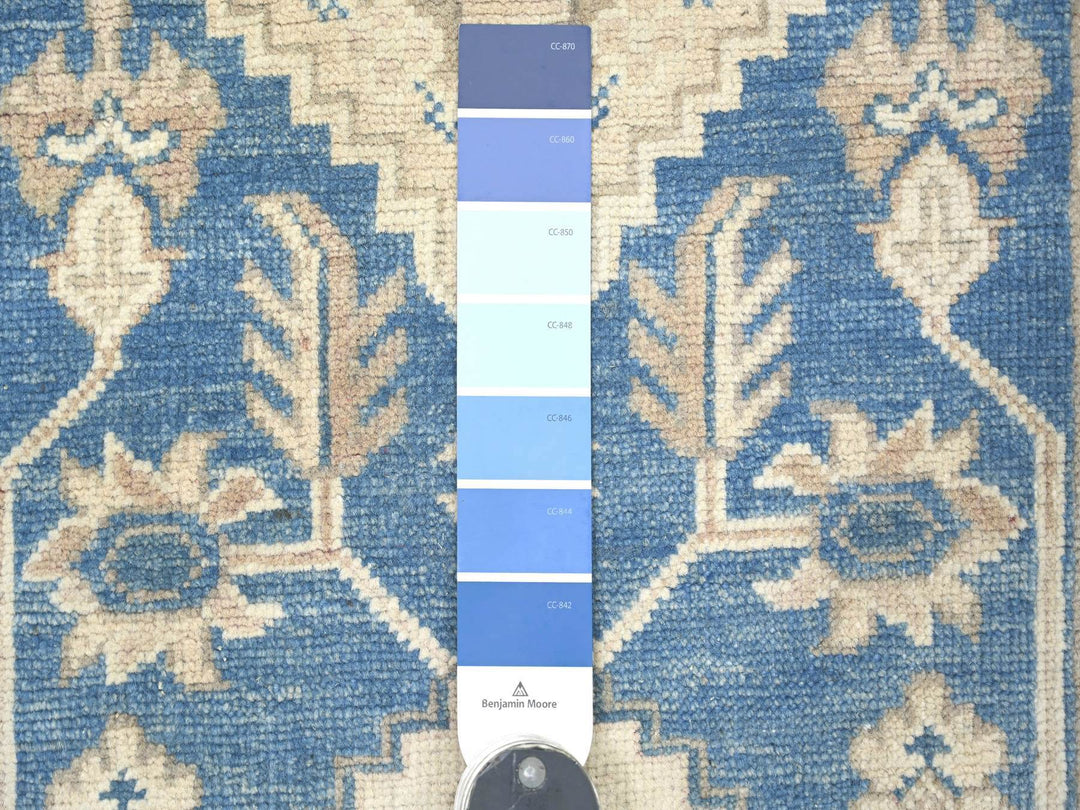 3'0" x 11'6" New Hand Knotted Blue Wool Runner Oriental Rug - MOA10221833
