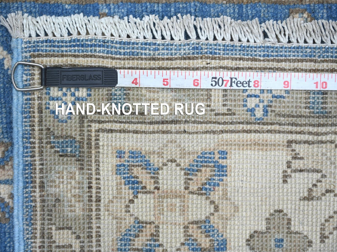 3'0" x 11'6" New Hand Knotted Blue Wool Runner Oriental Rug - MOA10221833