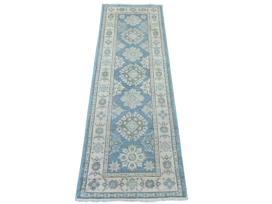 2'0" x 5'11" New Hand Knotted Blue Wool Runner Oriental Rug - MOA10221834