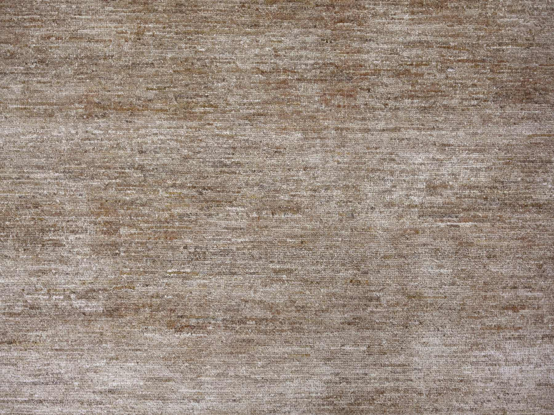 9'8" x 9'9" New Hand Knotted Brown Wool Round Oriental Rug - MOA10221835