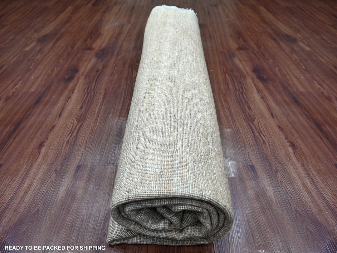 9'8" x 9'9" New Hand Knotted Brown Wool Round Oriental Rug - MOA10221835