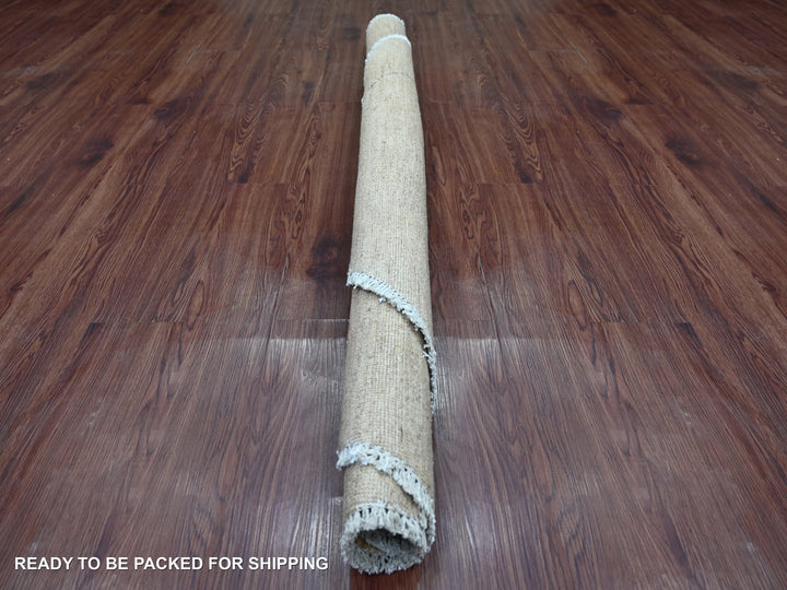 5'10" x 5'10" New Hand Knotted Brown Wool Round Oriental Rug - MOA10221837