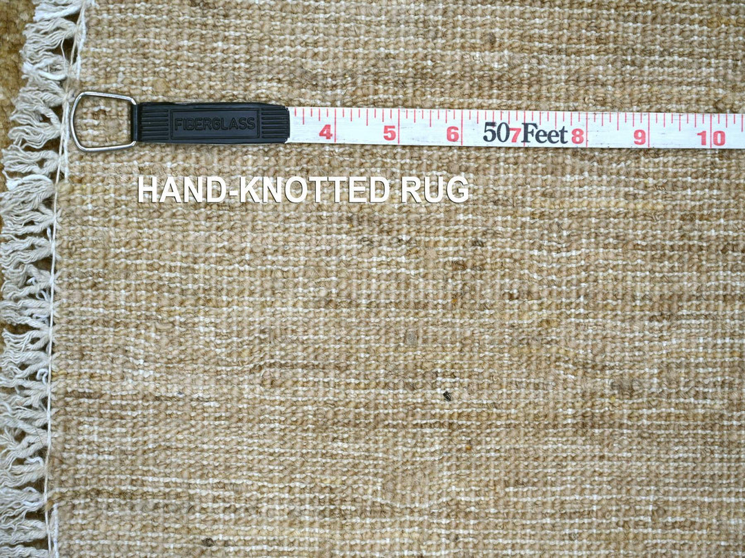 5'10" x 5'10" New Hand Knotted Brown Wool Round Oriental Rug - MOA10221837