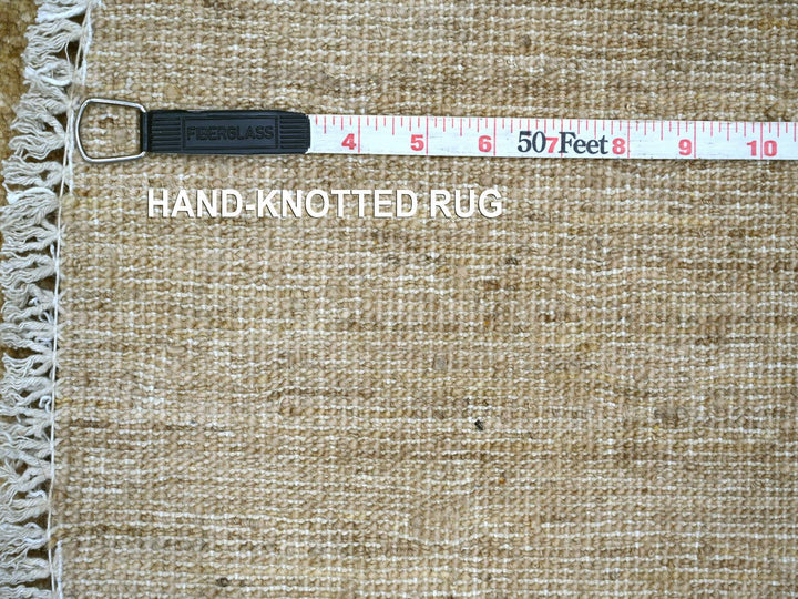 5'10" x 5'10" New Hand Knotted Brown Wool Round Oriental Rug - MOA10221837