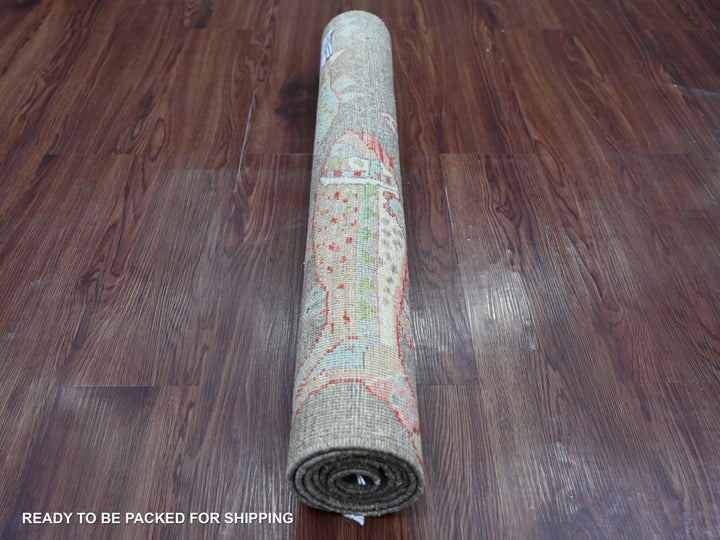 2'10" x 4'9" New Hand Knotted Brown Wool Rectangle Oriental Rug - MOA10221839