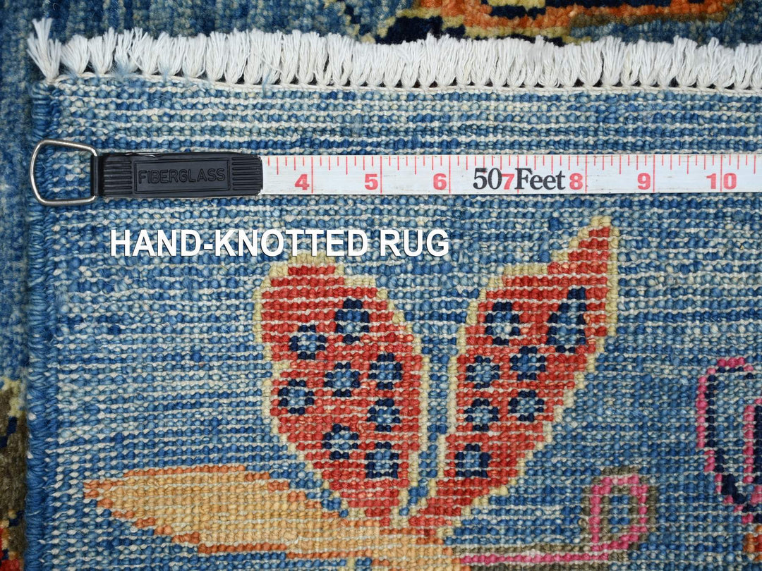 2'6" x 7'6" New Hand Knotted Blue Wool Runner Oriental Rug - MOA10221840