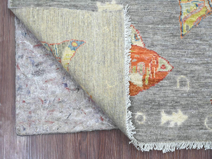 3'0" x 4'8" New Hand Knotted Grey Wool Rectangle Oriental Rug - MOA10221841