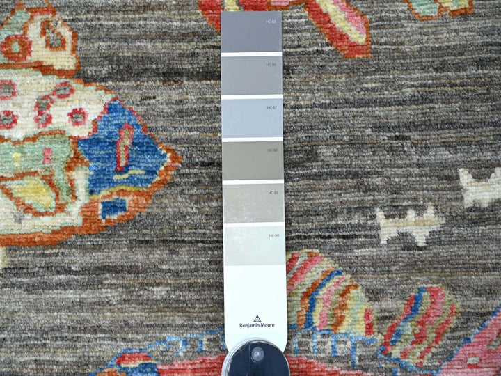 2'7" x 5'10" New Hand Knotted Brown Wool Runner Oriental Rug - MOA10221843