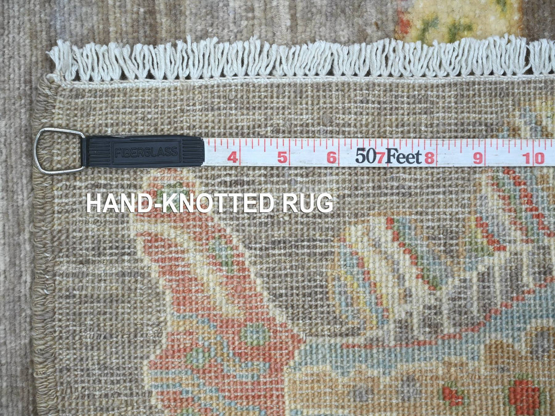 2'6" x 11'6" New Hand Knotted Brown Wool Runner Oriental Rug - MOA10221847