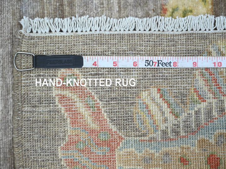 2'6" x 11'6" New Hand Knotted Brown Wool Runner Oriental Rug - MOA10221847