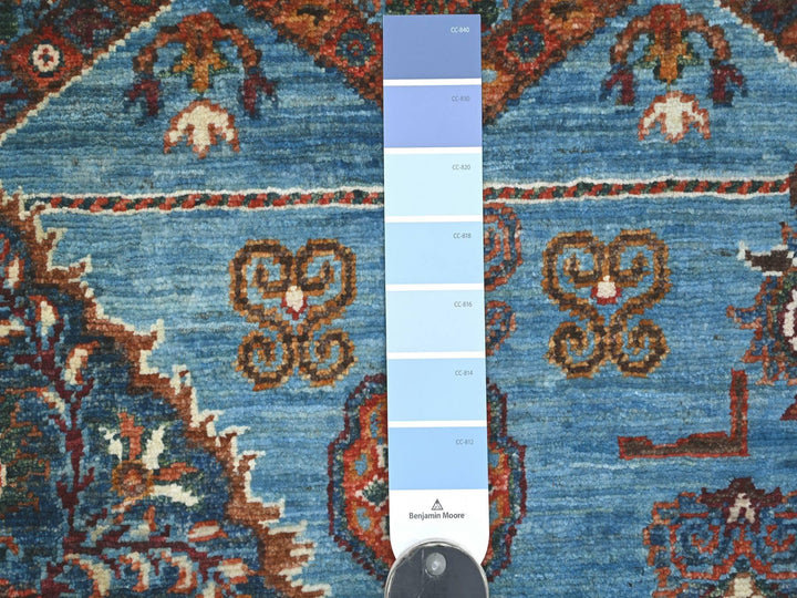 3'11" x 5'11" New Hand Knotted Blue Wool Rectangle Oriental Rug - MOA10221848