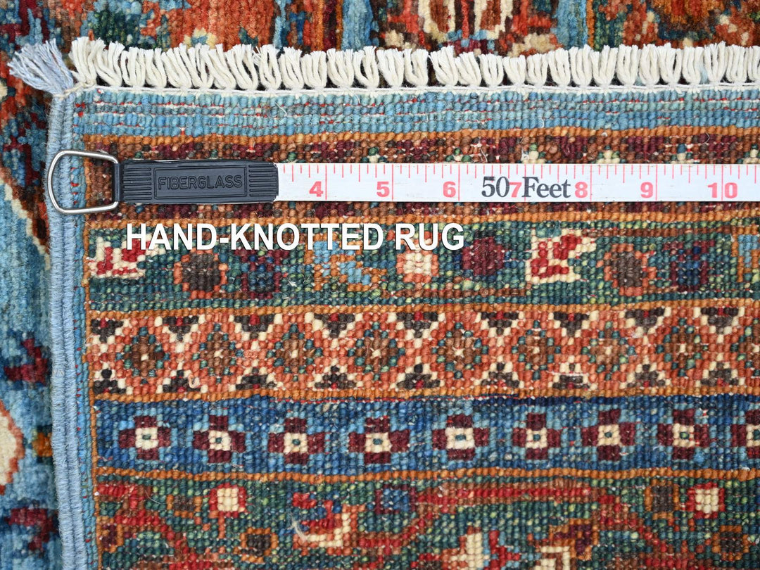 3'11" x 5'11" New Hand Knotted Blue Wool Rectangle Oriental Rug - MOA10221848