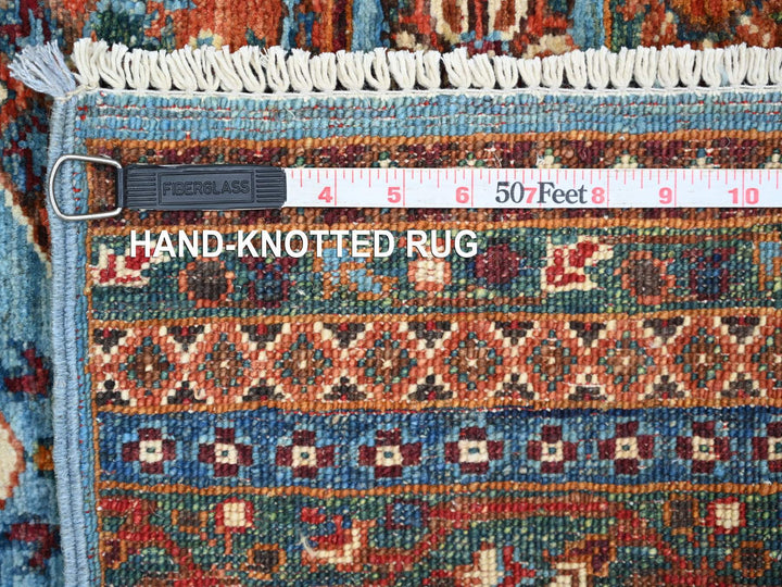 3'11" x 5'11" New Hand Knotted Blue Wool Rectangle Oriental Rug - MOA10221848