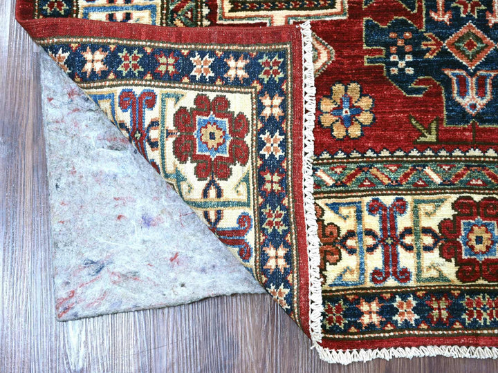 3'10" x 6'2" New Hand Knotted Red Wool Rectangle Oriental Rug - MOA10221849