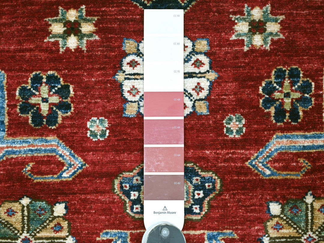 3'10" x 6'2" New Hand Knotted Red Wool Rectangle Oriental Rug - MOA10221849