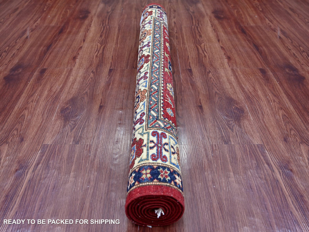 3'10" x 6'2" New Hand Knotted Red Wool Rectangle Oriental Rug - MOA10221849