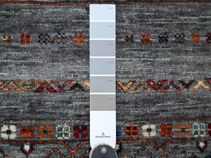 2'11" x 4'3" New Hand Knotted Grey Wool Rectangle Oriental Rug - MOA10221851