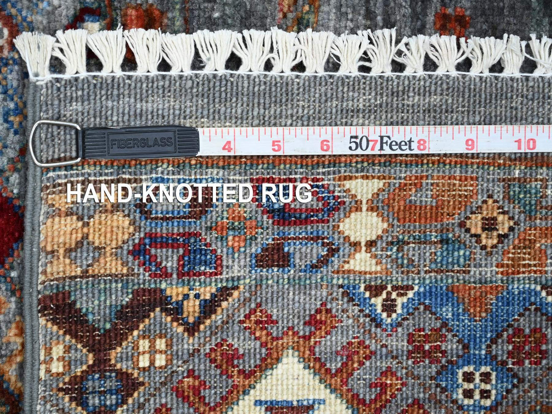 2'11" x 4'3" New Hand Knotted Grey Wool Rectangle Oriental Rug - MOA10221851