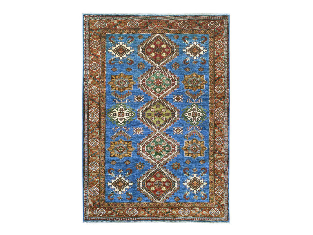 5'10" x 8'5" New Hand Knotted Blue Wool Rectangle Oriental Rug - MOA10221855