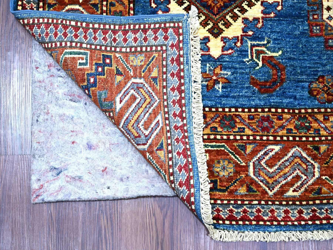 5'10" x 8'5" New Hand Knotted Blue Wool Rectangle Oriental Rug - MOA10221855