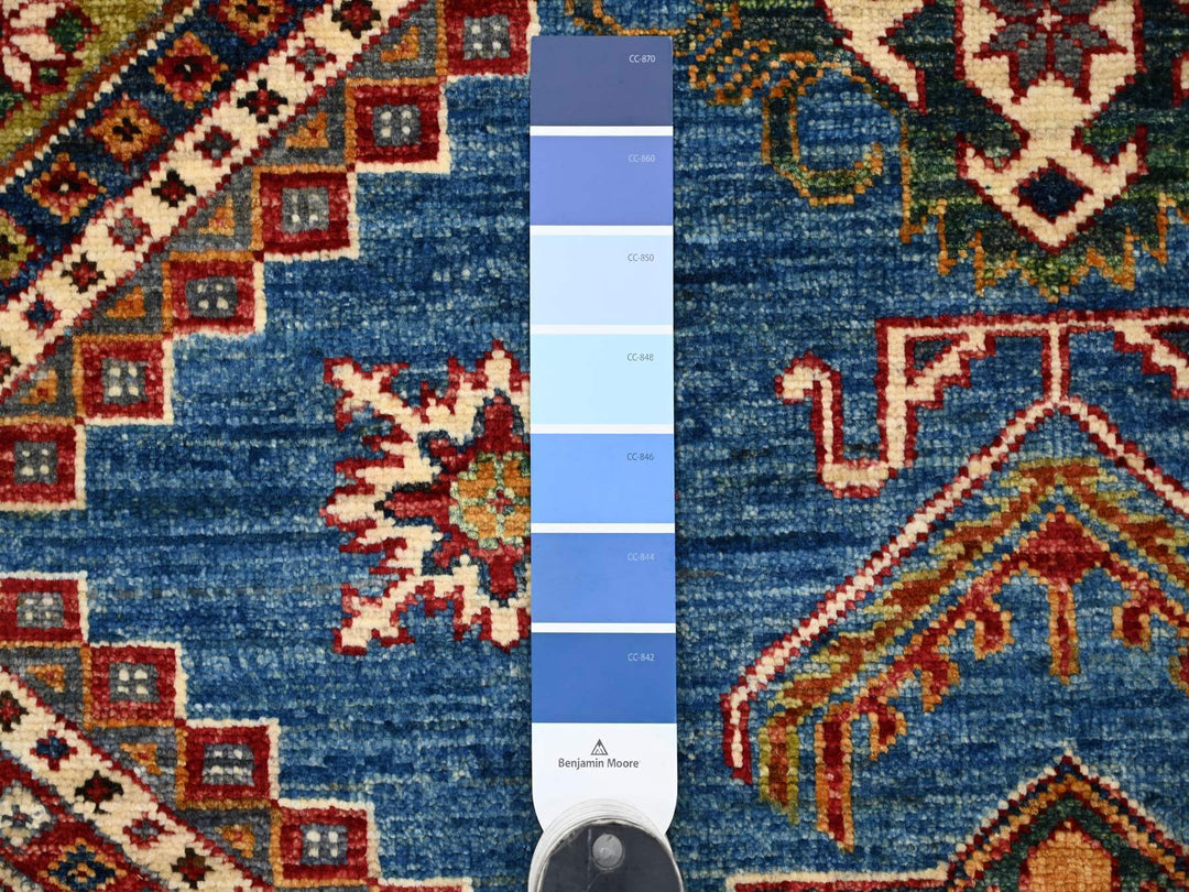 5'10" x 8'5" New Hand Knotted Blue Wool Rectangle Oriental Rug - MOA10221855