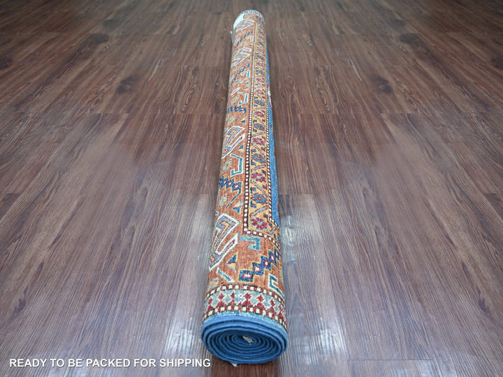 5'10" x 8'5" New Hand Knotted Blue Wool Rectangle Oriental Rug - MOA10221855