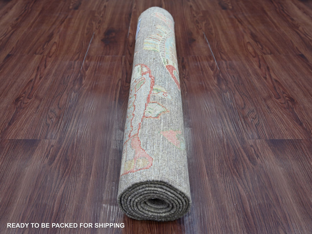 2'9" x 7'11" New Hand Knotted Brown Wool Runner Oriental Rug - MOA10221858