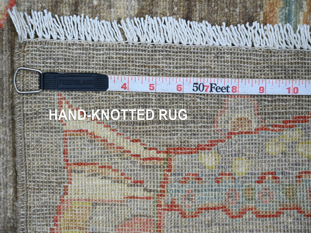 2'9" x 7'11" New Hand Knotted Brown Wool Runner Oriental Rug - MOA10221858