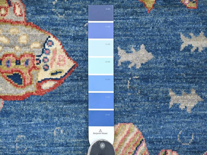 3'1" x 4'10" New Hand Knotted Blue Wool Rectangle Oriental Rug - MOA10221859