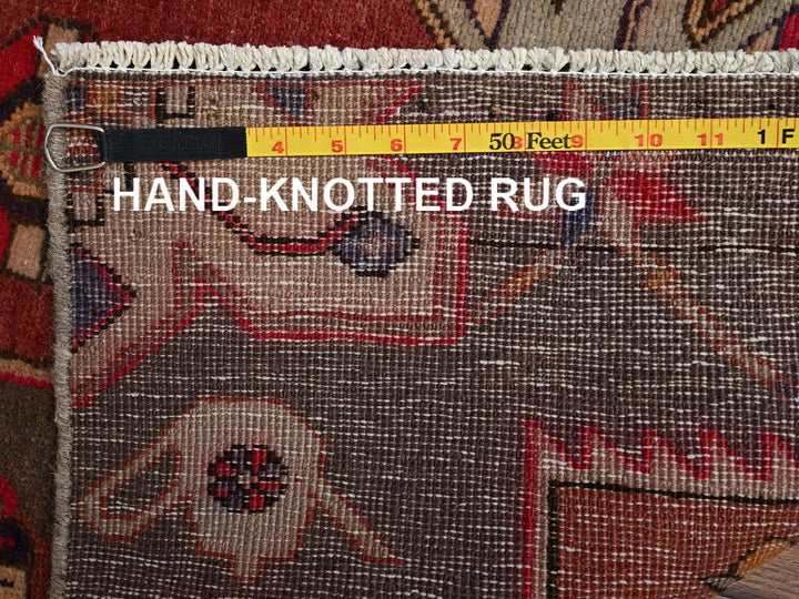 2'10" x 8'10" Vintage Hand Knotted Brown Wool Runner Oriental Rug - MOA1022185