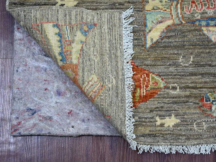 2'7" x 6'0" New Hand Knotted Brown Wool Runner Oriental Rug - MOA10221860