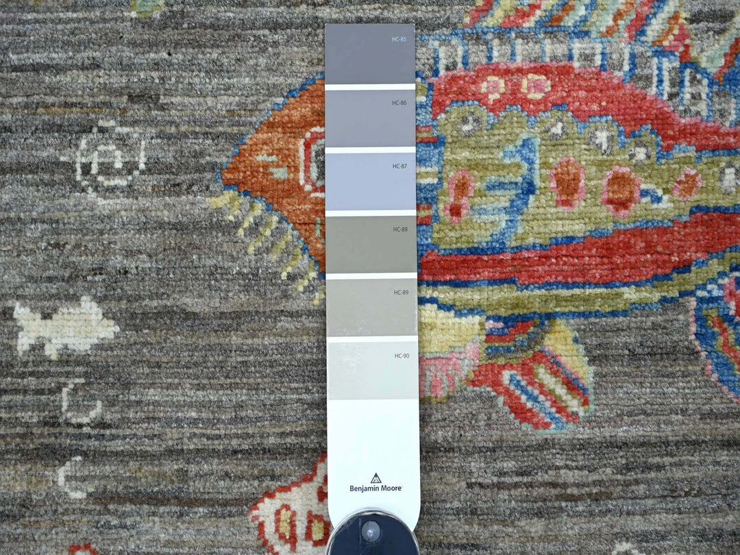 2'7" x 6'0" New Hand Knotted Brown Wool Runner Oriental Rug - MOA10221860