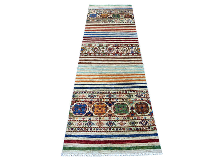2'7" x 8'6" New Hand Knotted Multicolored Wool Runner Oriental Rug - MOA10221866