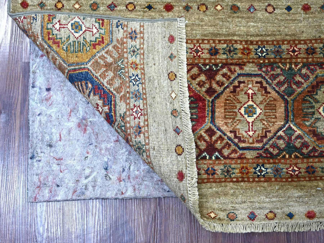 2'6" x 5'6" New Hand Knotted Grey Wool Runner Oriental Rug - MOA10221871