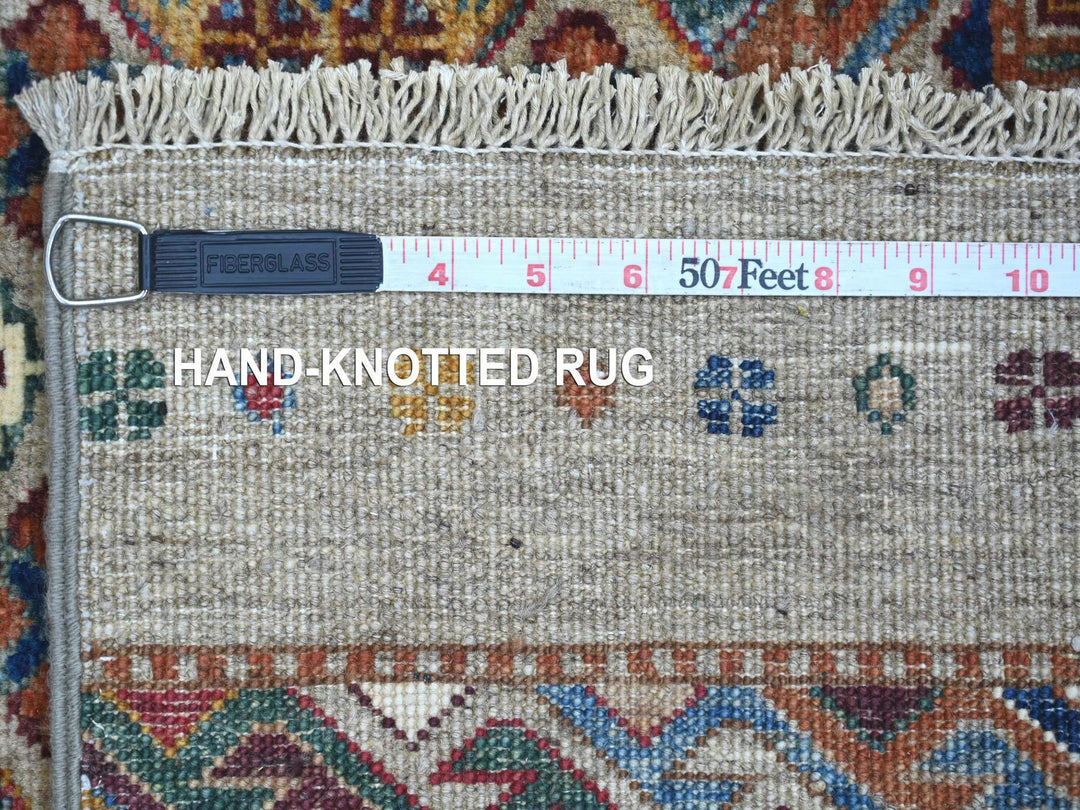 2'6" x 5'6" New Hand Knotted Grey Wool Runner Oriental Rug - MOA10221871