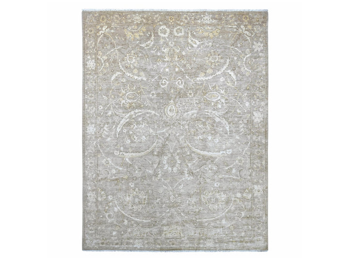 8'10" x 11'7" New Hand Knotted Brown Wool Rectangle Oriental Rug - MOA10221876