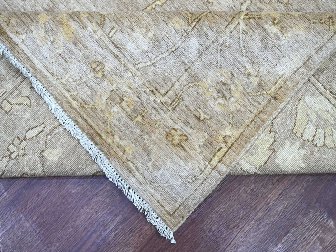 8'10" x 11'7" New Hand Knotted Brown Wool Rectangle Oriental Rug - MOA10221876