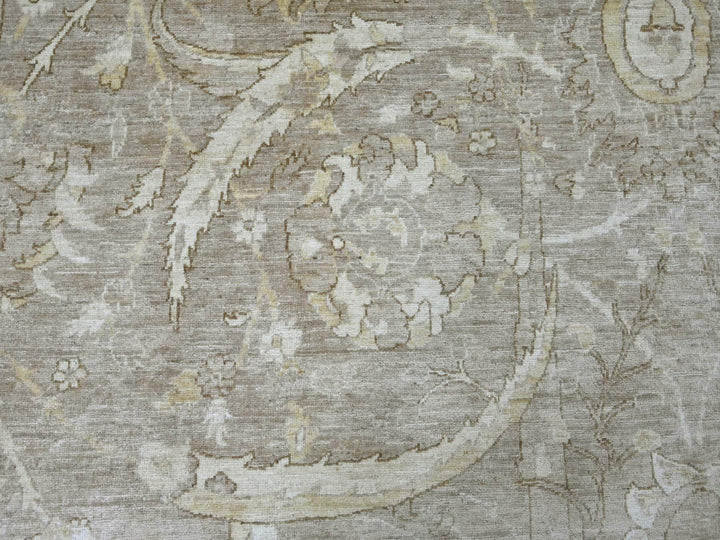 8'10" x 11'7" New Hand Knotted Brown Wool Rectangle Oriental Rug - MOA10221876