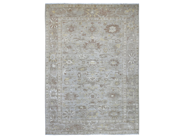 9'11" x 13'7" New Hand Knotted Grey Wool Rectangle Oriental Rug - MOA10221878