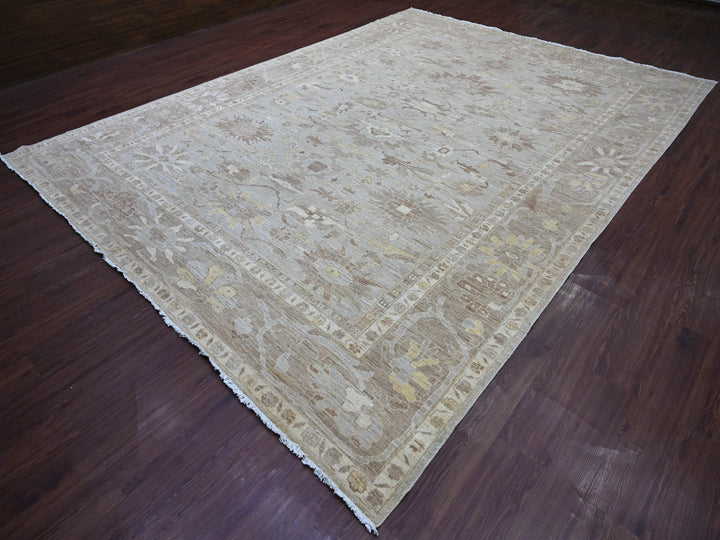 9'11" x 13'7" New Hand Knotted Grey Wool Rectangle Oriental Rug - MOA10221878