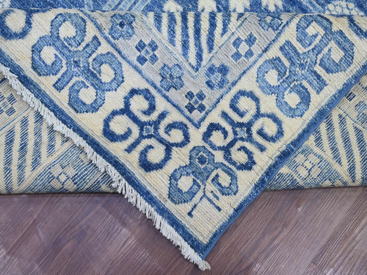 9'10" x 13'5" New Hand Knotted Blue Wool Rectangle Oriental Rug - MOA10221879