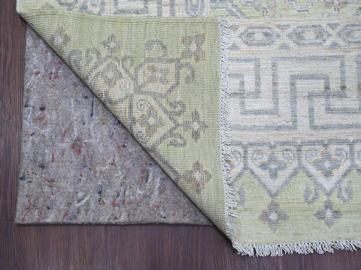 8'11" x 11'8" New Hand Knotted Green Wool Rectangle Oriental Rug - MOA10221882