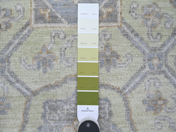 8'11" x 11'8" New Hand Knotted Green Wool Rectangle Oriental Rug - MOA10221882