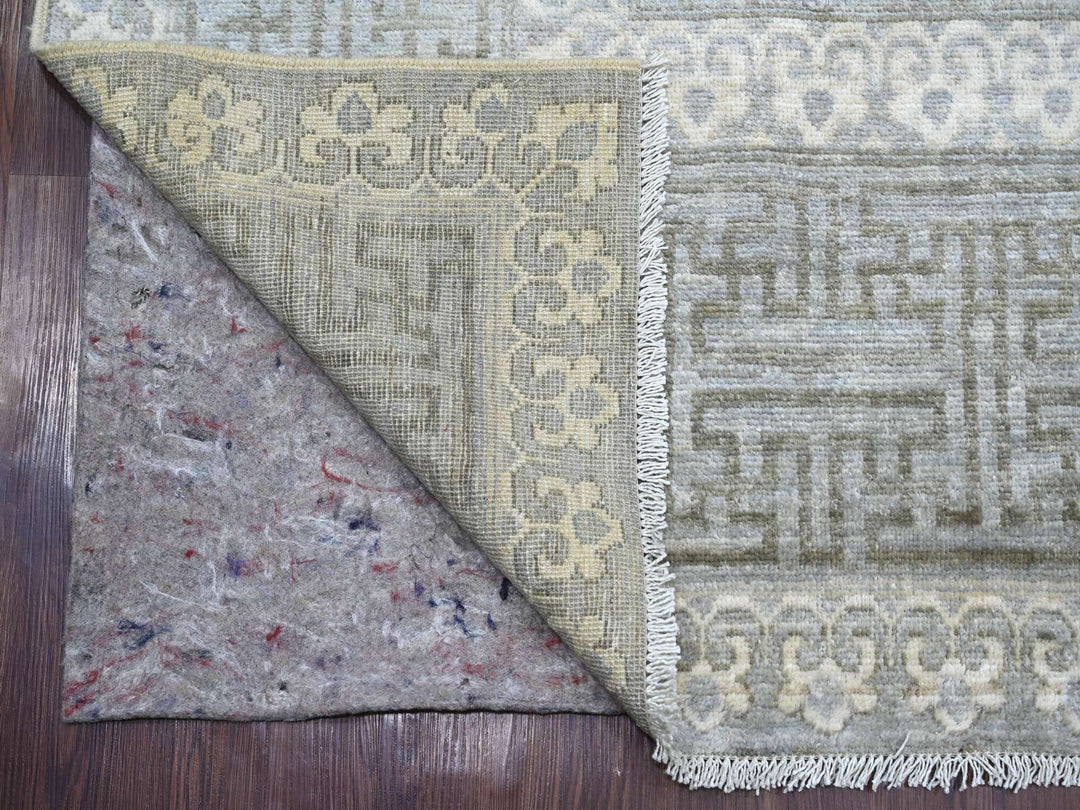 8'8" x 11'8" New Hand Knotted Grey Wool Rectangle Oriental Rug - MOA10221885