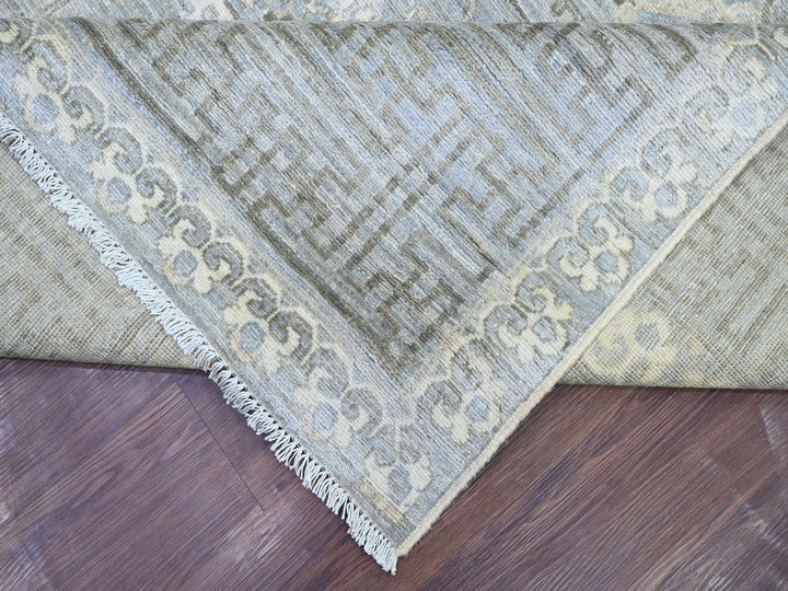 8'8" x 11'8" New Hand Knotted Grey Wool Rectangle Oriental Rug - MOA10221885