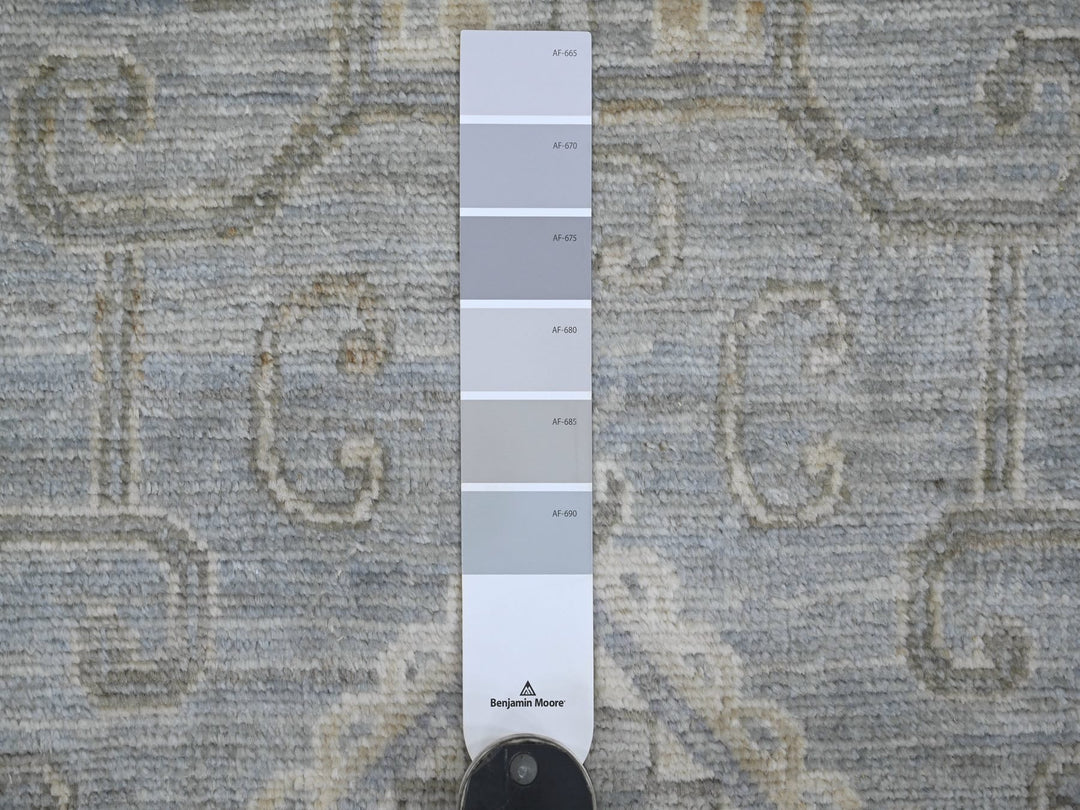 8'8" x 11'8" New Hand Knotted Grey Wool Rectangle Oriental Rug - MOA10221885