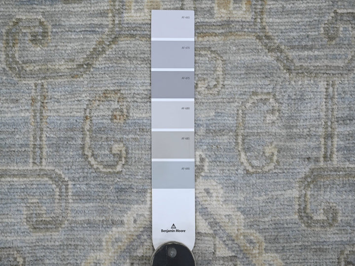 8'8" x 11'8" New Hand Knotted Grey Wool Rectangle Oriental Rug - MOA10221885