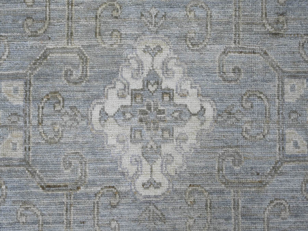 8'8" x 11'8" New Hand Knotted Grey Wool Rectangle Oriental Rug - MOA10221885