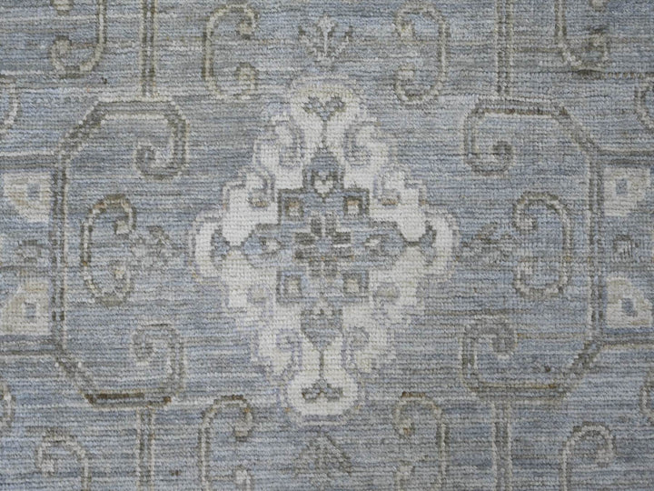 8'8" x 11'8" New Hand Knotted Grey Wool Rectangle Oriental Rug - MOA10221885